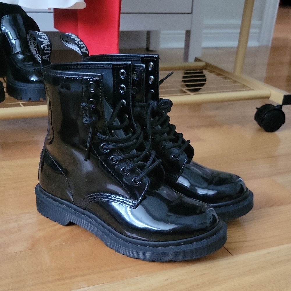 Dr. Martens Black Patent Leather Boots